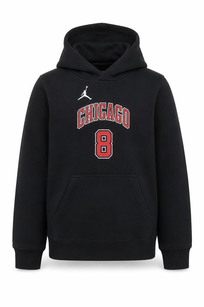 Nike Boys Black Chicago Bulls Lavine 8 Pullover Hoodie Size M 10-12