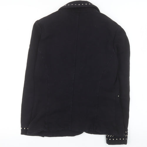Pianura Studio Women's Black Studded Cotton Blazer Size 14