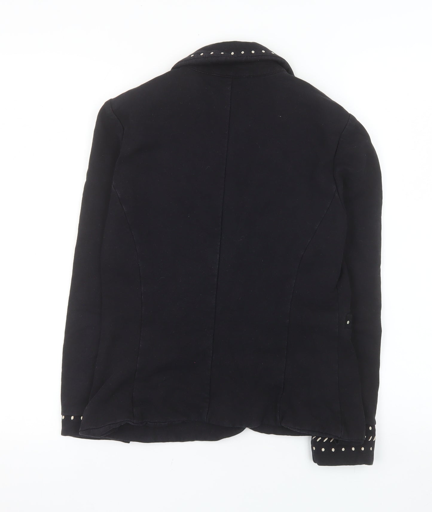 Pianura Studio Women's Black Studded Cotton Blazer Size 14