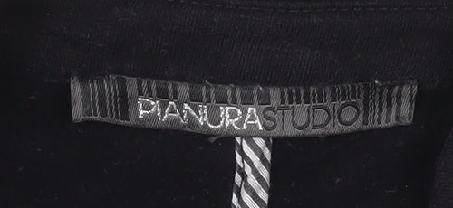 Pianura Studio Women's Black Studded Cotton Blazer Size 14