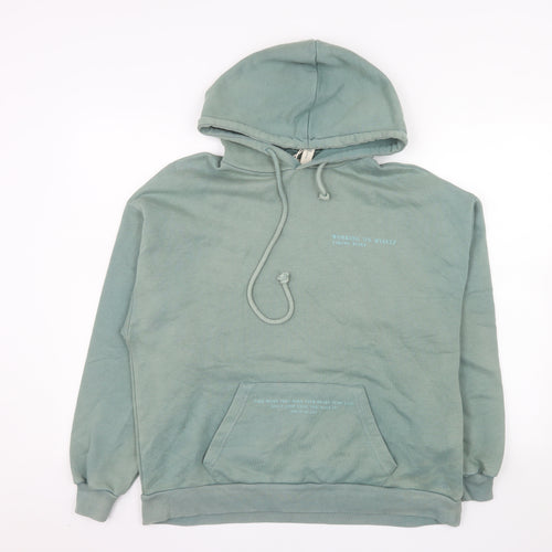 Pull Women’s Green Pullover Hoodie Size S Cotton Blend Casual