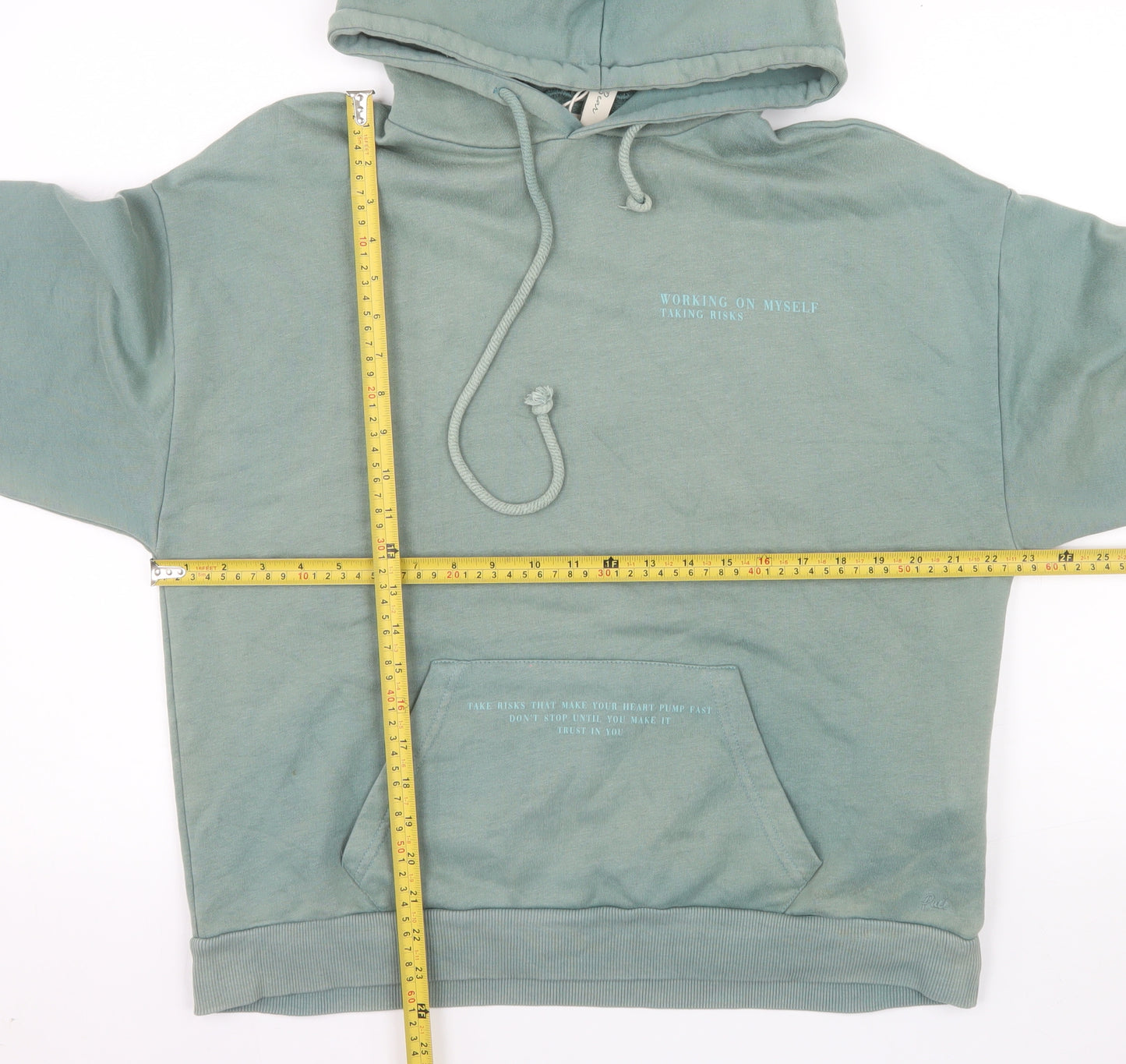 Pull Women’s Green Pullover Hoodie Size S Cotton Blend Casual