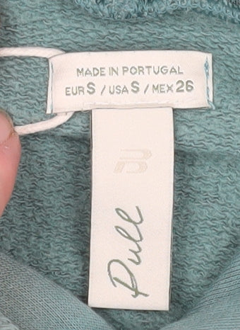 Pull Women’s Green Pullover Hoodie Size S Cotton Blend Casual