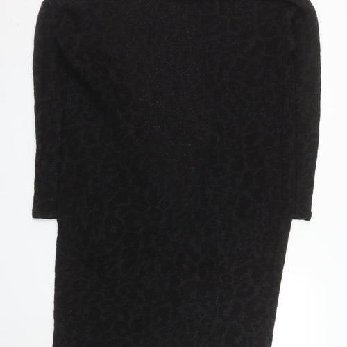 Vila Women’s Black Animal Print Long Coatigan Size L
