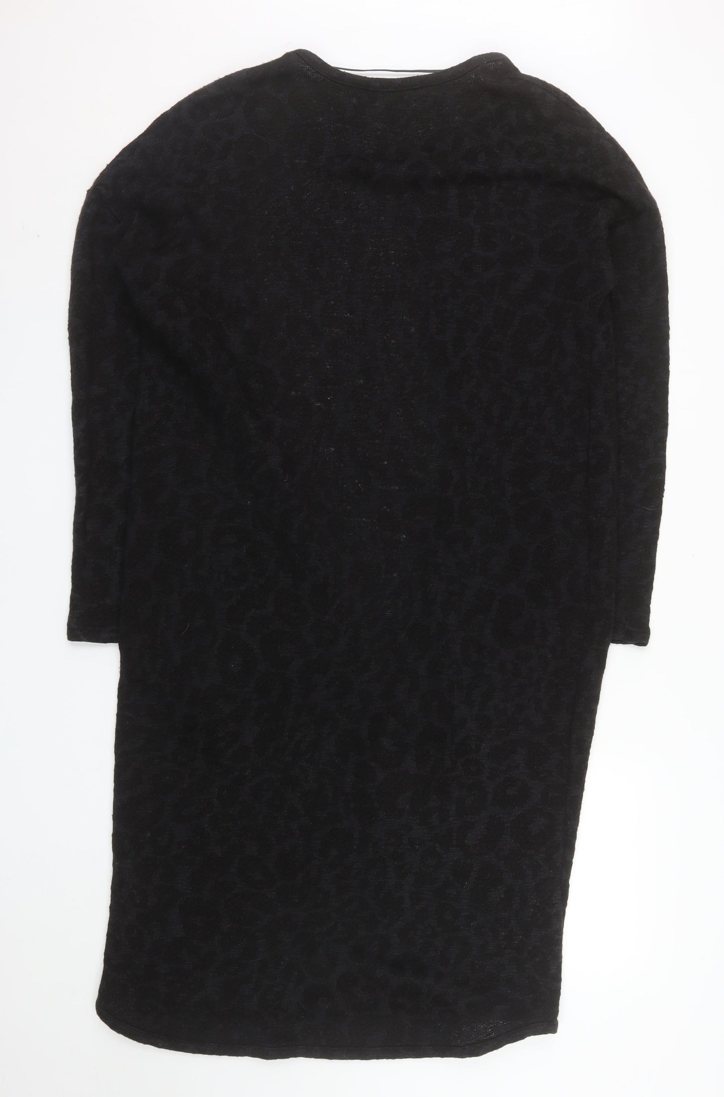 Vila Women’s Black Animal Print Long Coatigan Size L