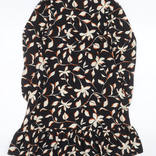 Dunnes Women’s Black Floral Ruffle Shift Dress XS