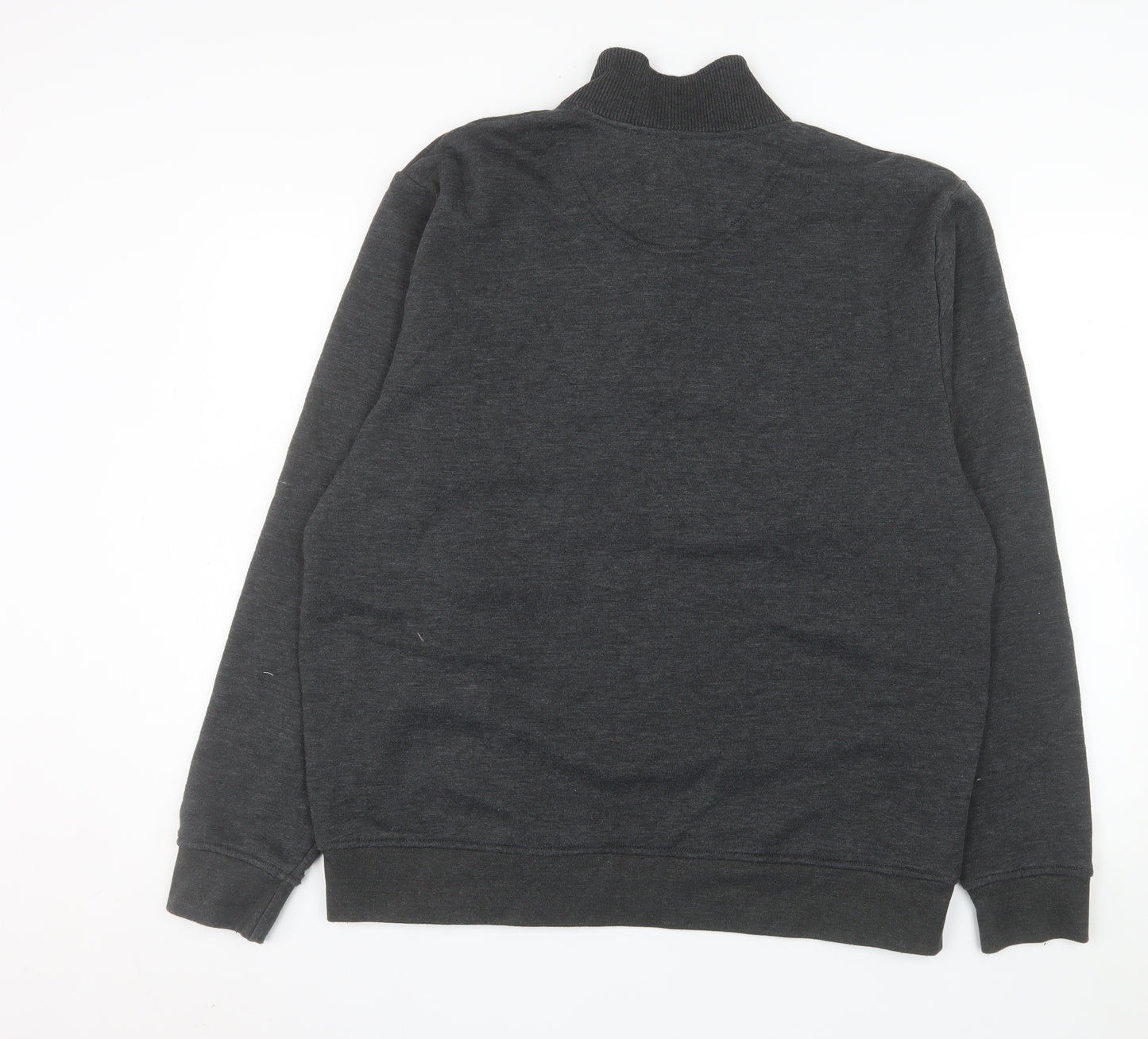 Orvis Men's Grey L Henley 1/4 Zip Sweatshirt Cotton Blend