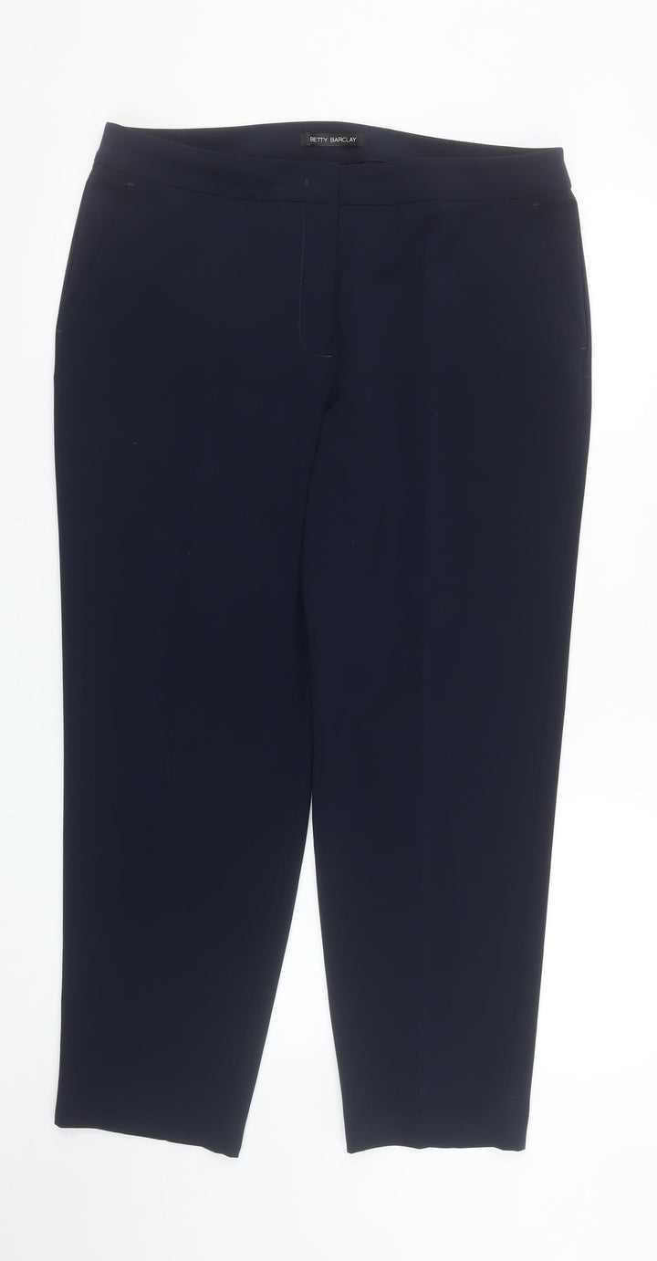 Betty Barclay Women’s Blue Straight Leg Trousers Size 16 Stretch