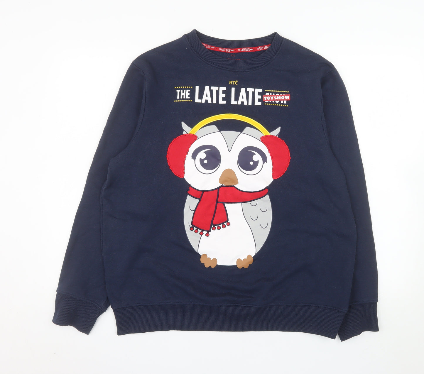RTÉ The Late Late Toy Show Navy Sweatshirt L Women's Christmas Owl