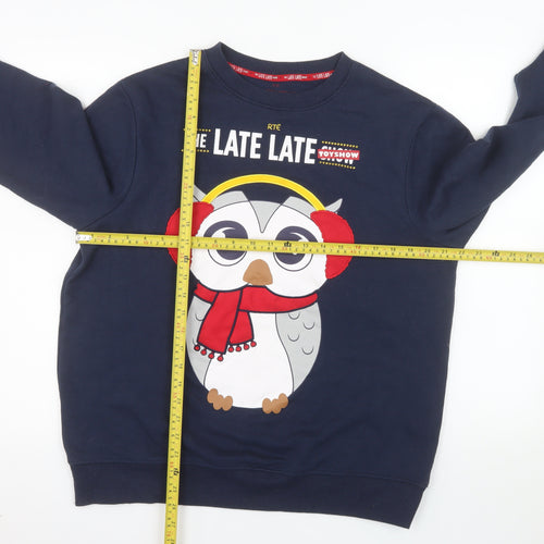RTÉ The Late Late Toy Show Navy Sweatshirt L Women's Christmas Owl