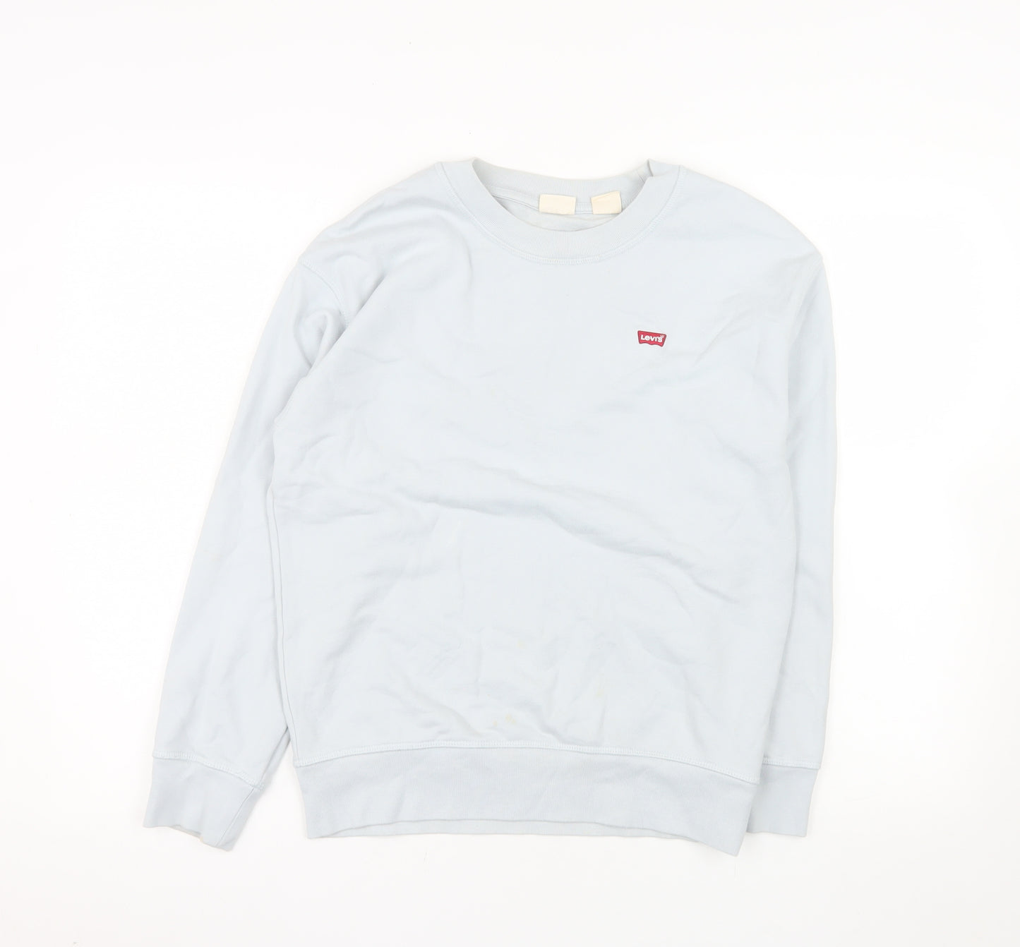 Levi's Women Blue Crew Neck Cotton Pullover Sweatshirt XS