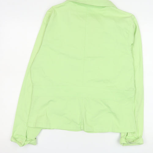 FRN by Francis Women's Green XL Cotton Blend Button Jacket