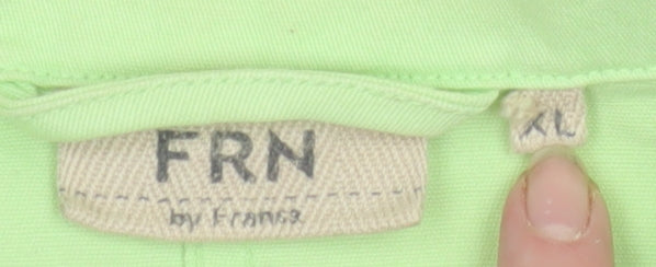 FRN by Francis Women's Green XL Cotton Blend Button Jacket