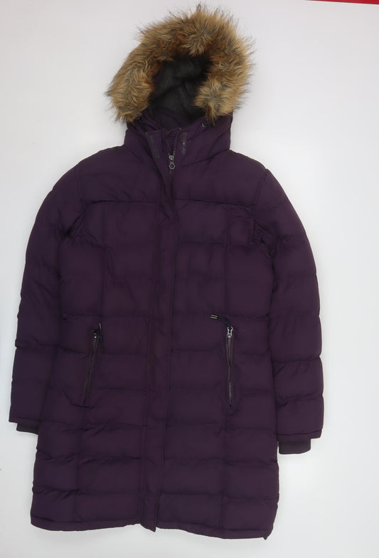 Tog Twenty Four Women's Purple Long Hooded Puffer Coat Size 12