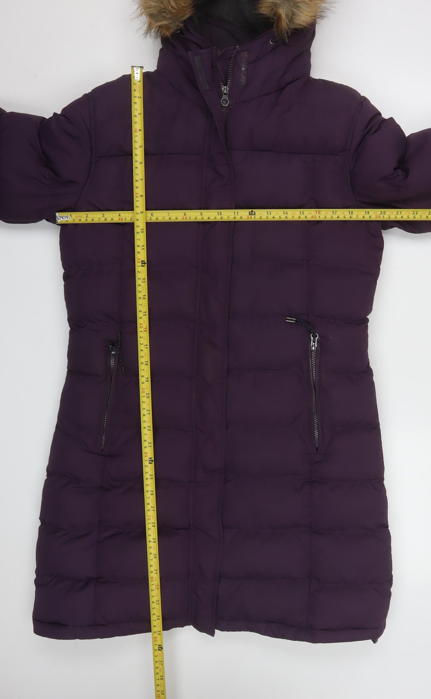 Tog Twenty Four Women's Purple Long Hooded Puffer Coat Size 12