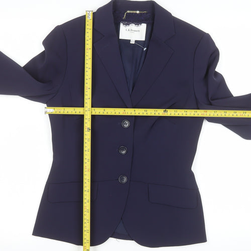 L.K. Bennett Women's Navy Blue Tailored Blazer UK 8 Polyester