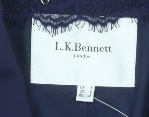 L.K. Bennett Women's Navy Blue Tailored Blazer UK 8 Polyester