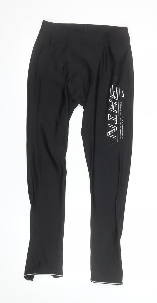 Nike Womens Black Dri-Fit Running Leggings Size M Activewear