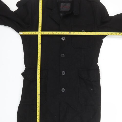 Springfield Mens Black Wool Blend Military Coat Size M