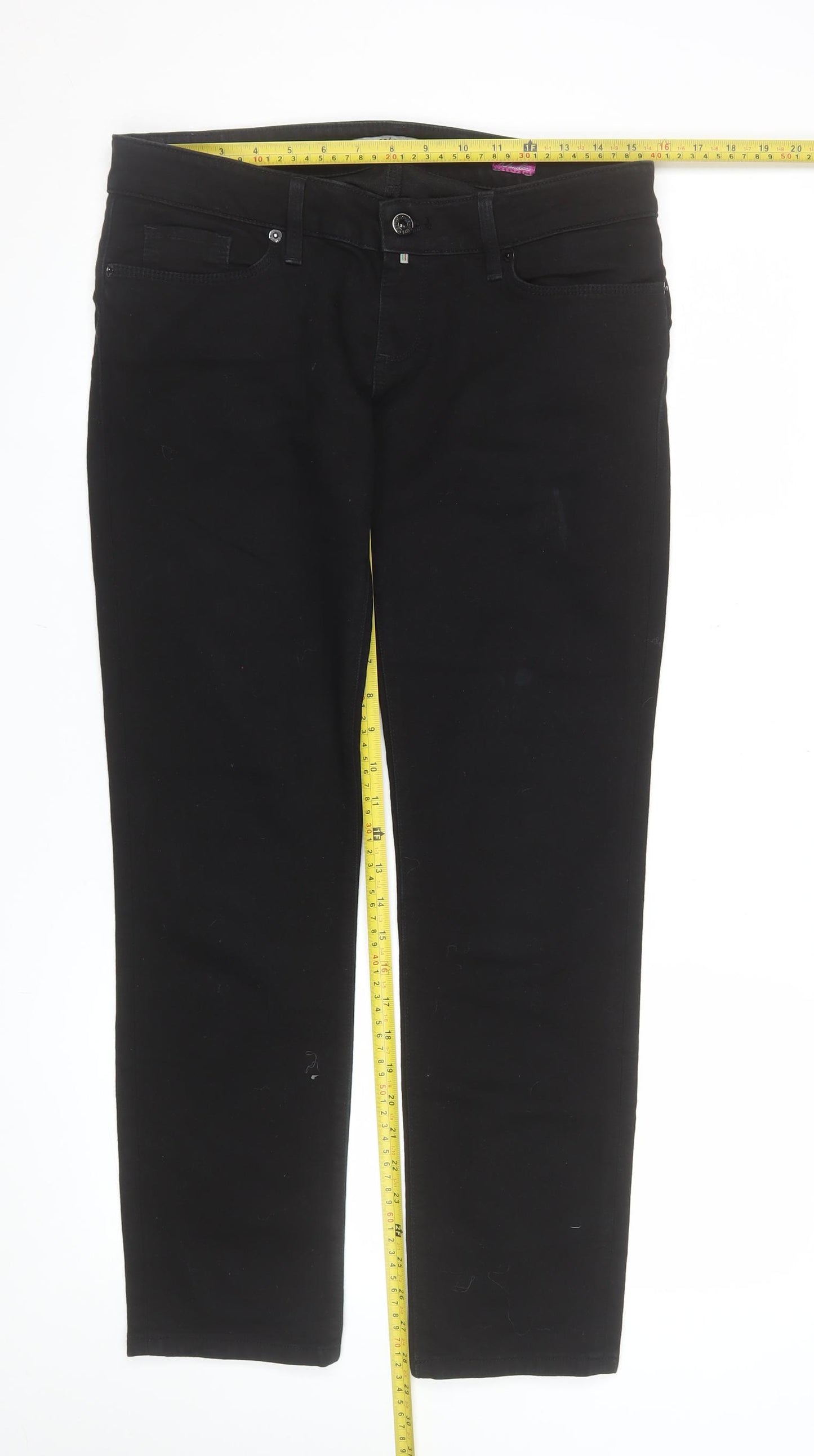Salsa Women Black Skinny Fit Mid Rise Stretch Jeans Size 6