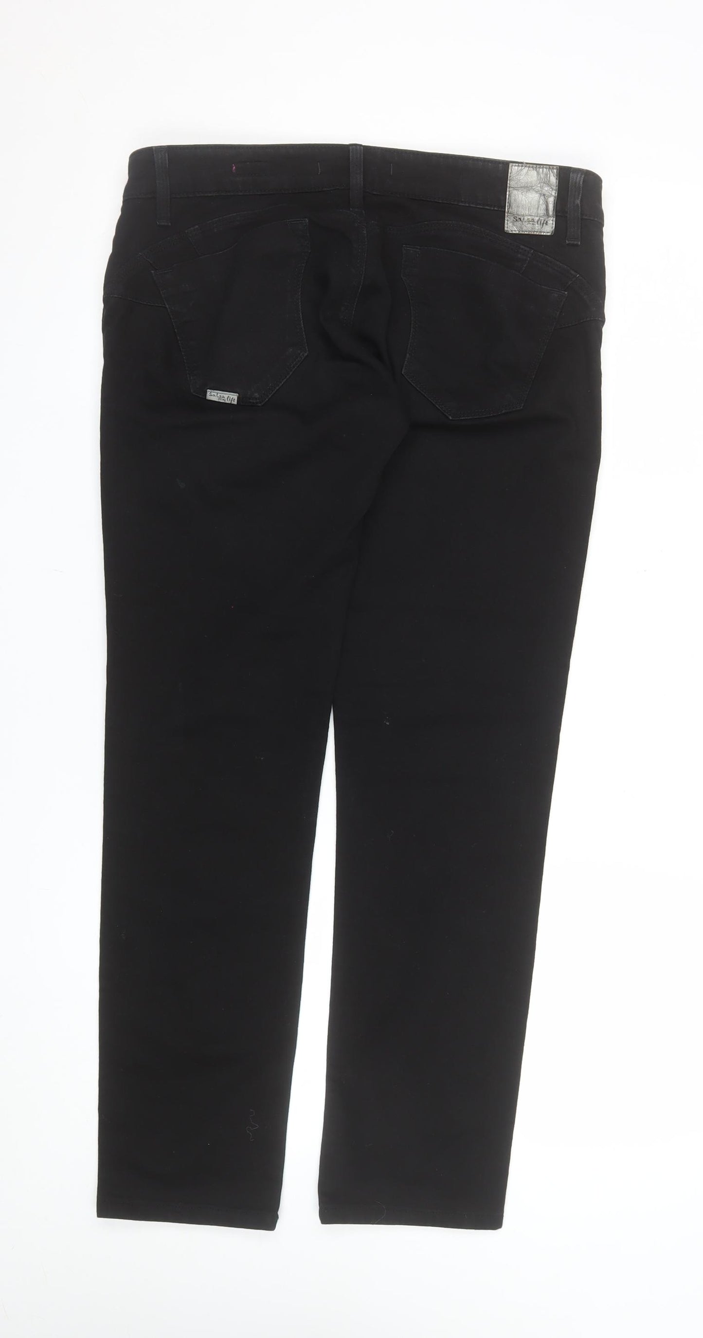 Salsa Women Black Skinny Fit Mid Rise Stretch Jeans Size 6