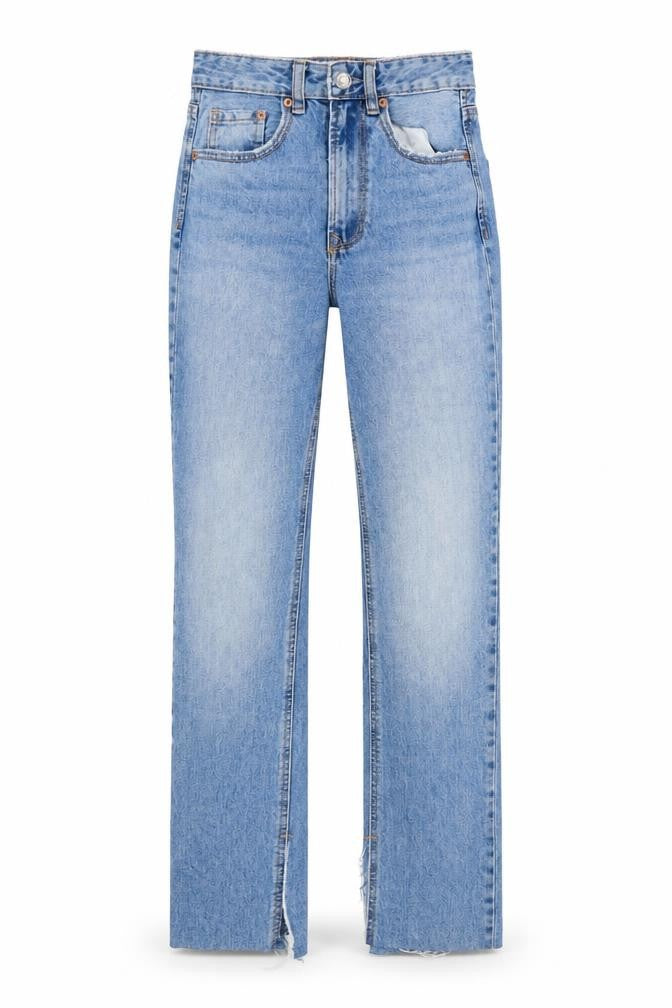 Stradivarius Women’s Blue Straight High Rise Jeans Size UK 4
