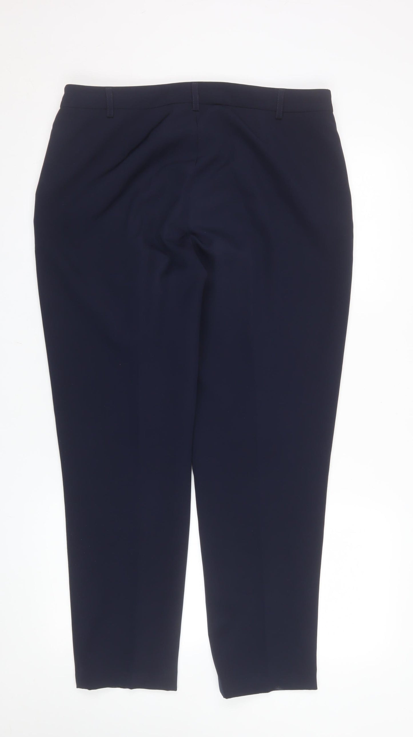 Paul Costelloe Living Studio Women's Navy Blue Size 14 Straight Leg Trousers