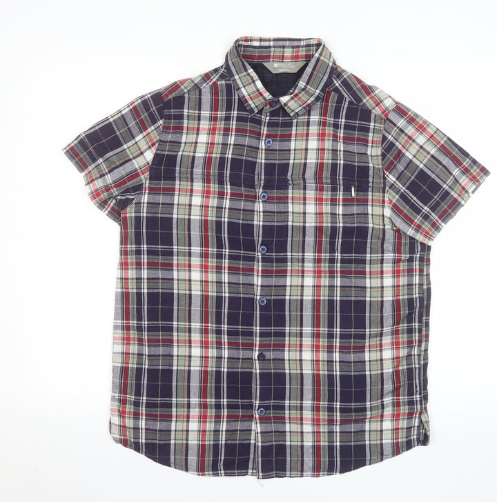 Mountain Warehouse Men's Multicoloured Plaid Short Sleeve Cotton Shirt S