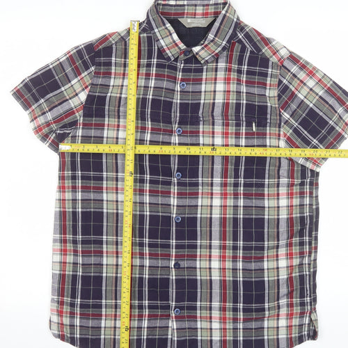 Mountain Warehouse Men's Multicoloured Plaid Short Sleeve Cotton Shirt S