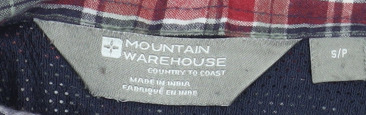 Mountain Warehouse Men's Multicoloured Plaid Short Sleeve Cotton Shirt S