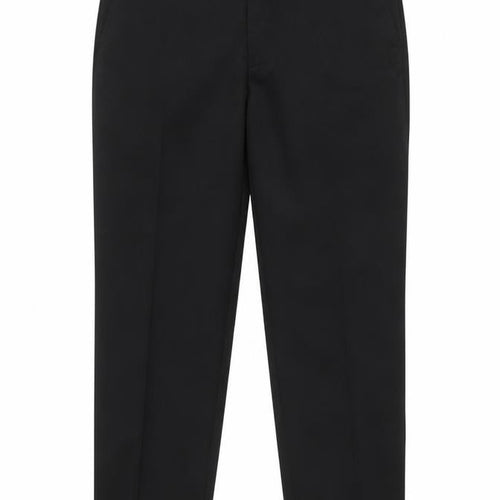 Prestige Collection Men's Black 36S Dress Trousers Wool Blend