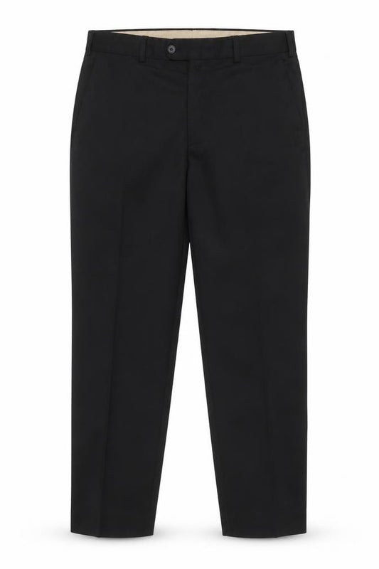 Front view of Prestige Collection Men's Black 36S Dress Trousers Wool Blend