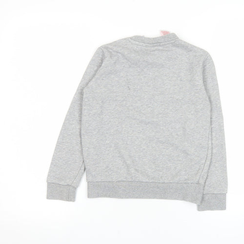 adidas Boys Grey 7-8 Years Pullover Crew Neck Logo Sweatshirt