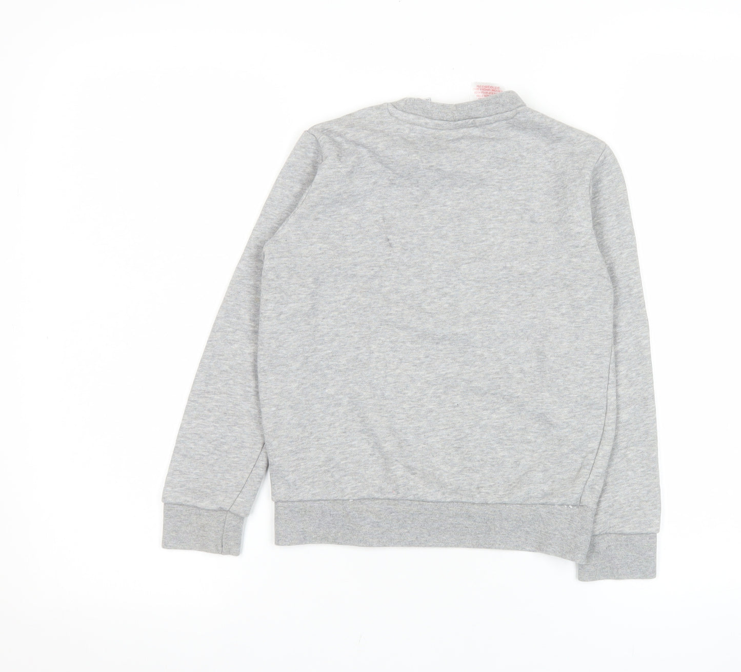 adidas Boys Grey 7-8 Years Pullover Crew Neck Logo Sweatshirt