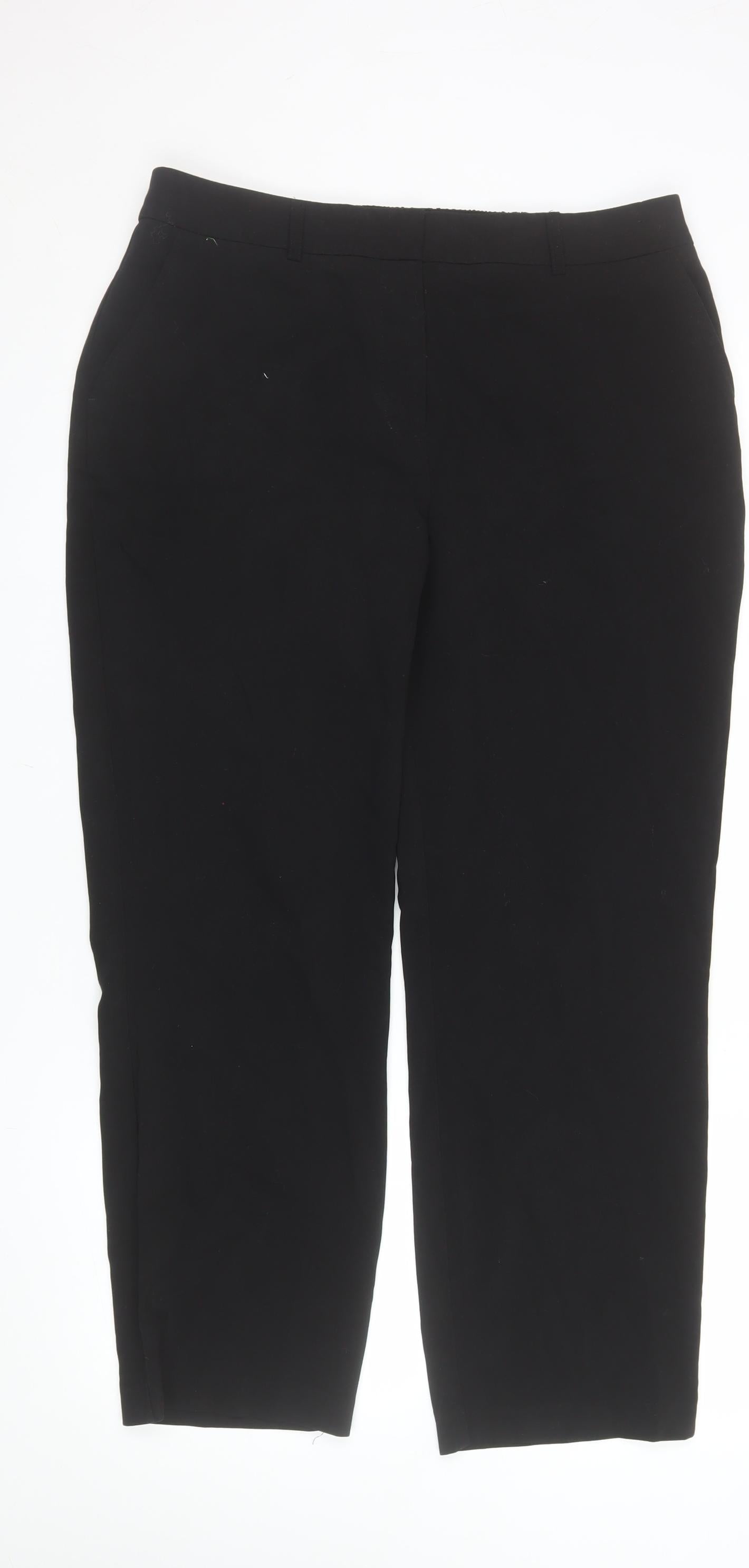 Dunnes Women's Black Straight Leg Trousers Size 14