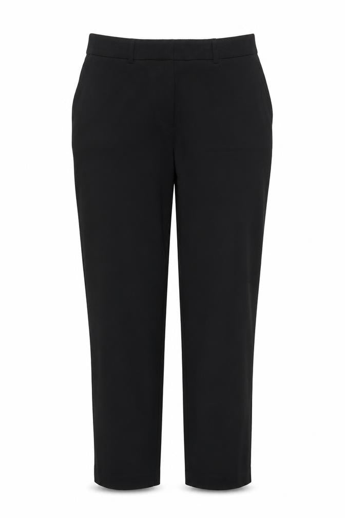 Front view of Dunnes Women's Black Straight Leg Trousers, size 14