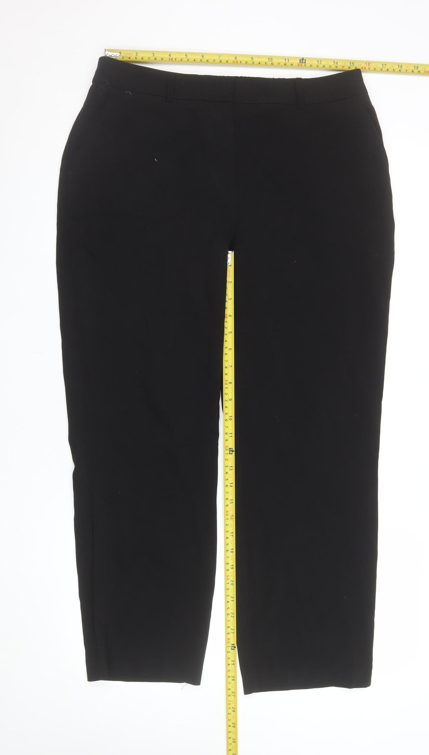 Dunnes Women's Black Straight Leg Trousers Size 14