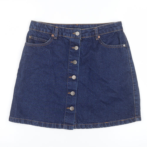 Denim Co Womens Blue Denim A-Line Button Skirt UK 10