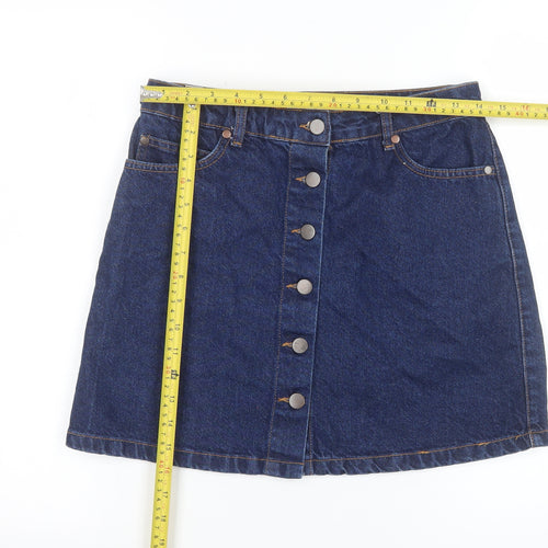 Denim Co Womens Blue Denim A-Line Button Skirt UK 10