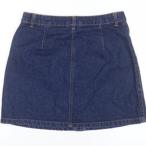 Denim Co Womens Blue Denim A-Line Button Skirt UK 10