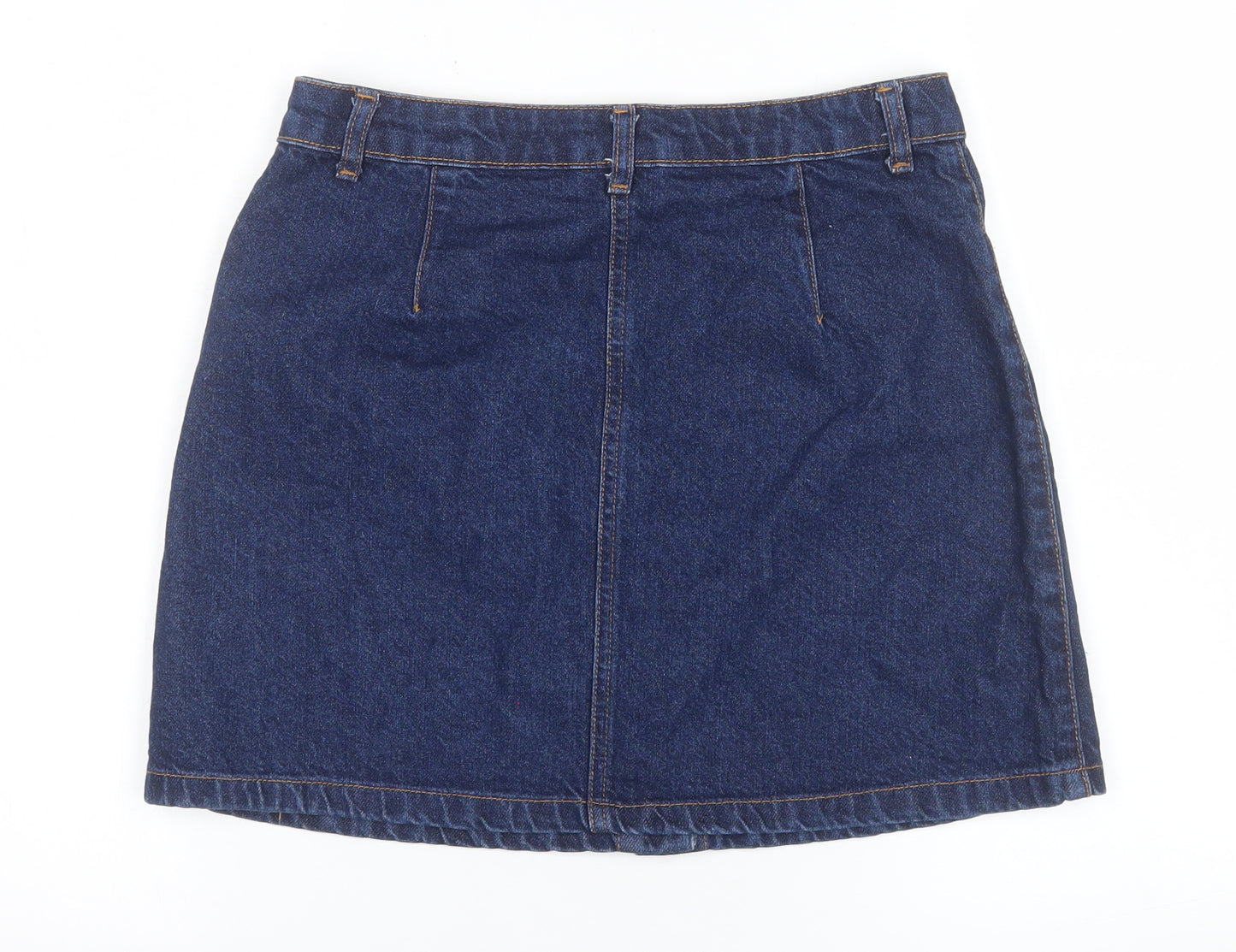 Denim Co Womens Blue Denim A-Line Button Skirt UK 10