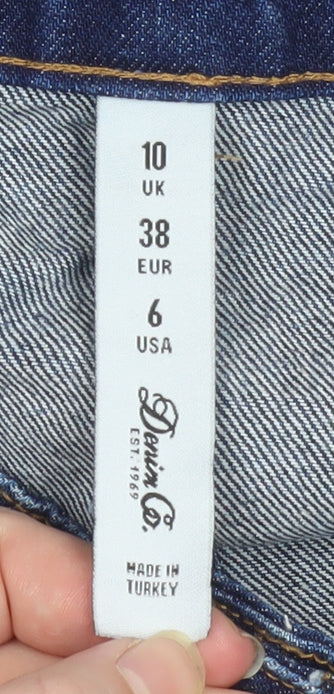 Denim Co Womens Blue Denim A-Line Button Skirt UK 10