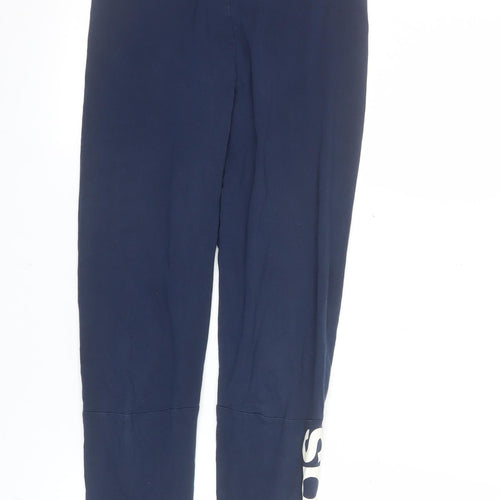 adidas Womens Blue Stretch Leggings Size 8-10 Athleisure Gym Trousers