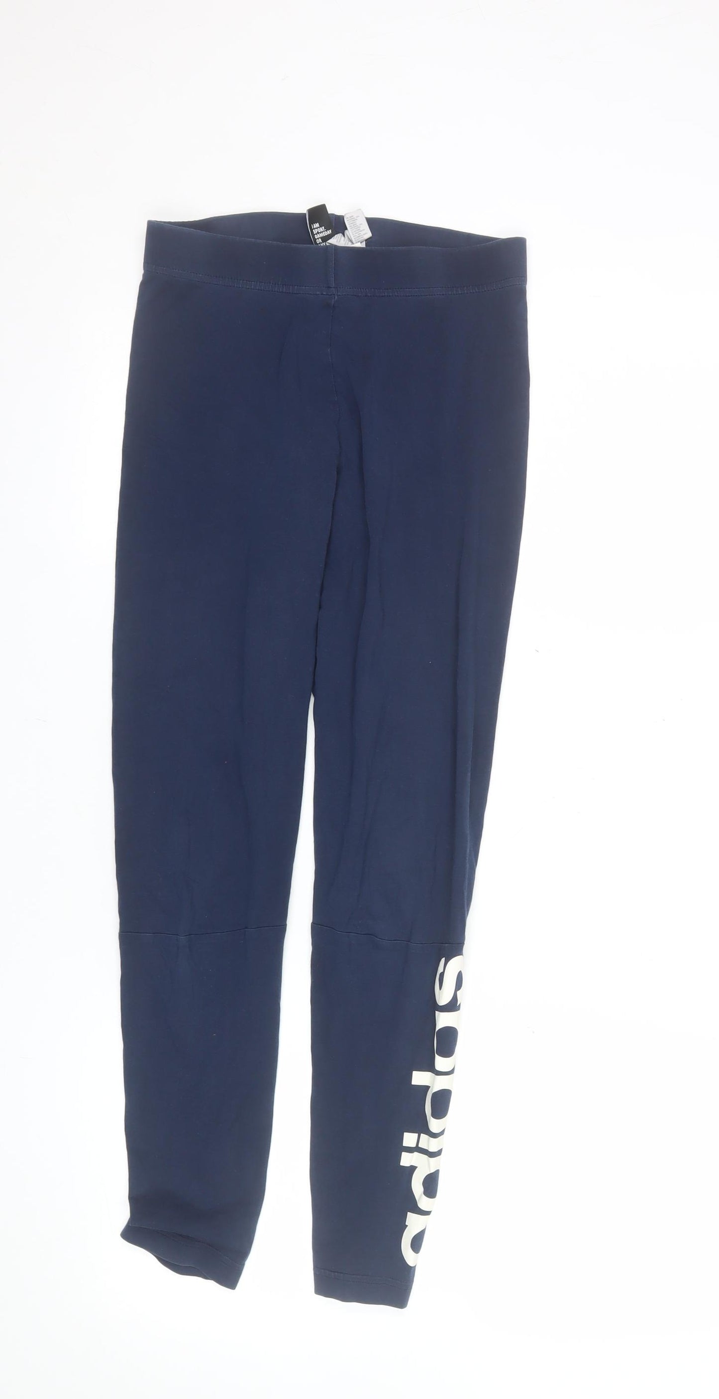 adidas Womens Blue Stretch Leggings Size 8-10 Athleisure Gym Trousers