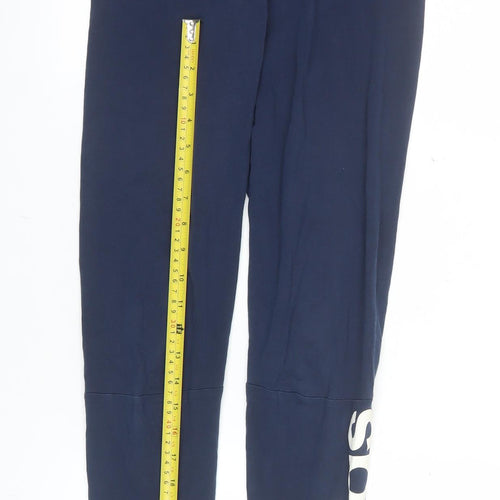 adidas Womens Blue Stretch Leggings Size 8-10 Athleisure Gym Trousers