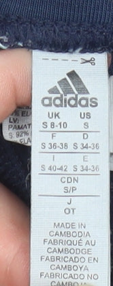 adidas Womens Blue Stretch Leggings Size 8-10 Athleisure Gym Trousers