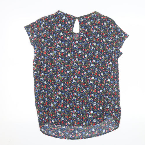 H&M Maternity Multicoloured Floral Short Sleeve Viscose Blouse Size 12