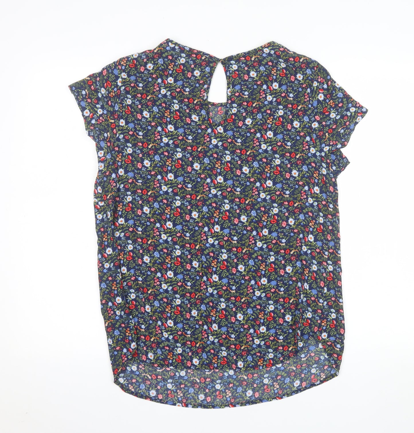 H&M Maternity Multicoloured Floral Short Sleeve Viscose Blouse Size 12