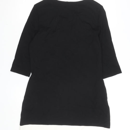 Cortefiel Women Black Sheath Knee Length Colourblock Dress Size 12