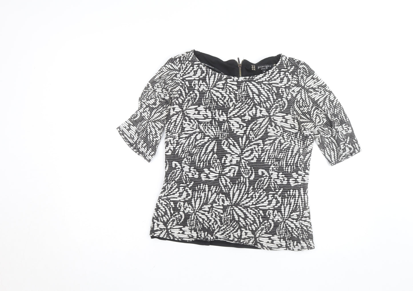 Principles by Ben de Lisi Women’s Black Floral Tunic Blouse Size 10